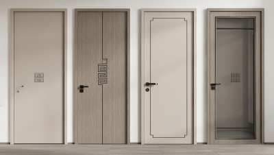 新中式单开门3D模型下载